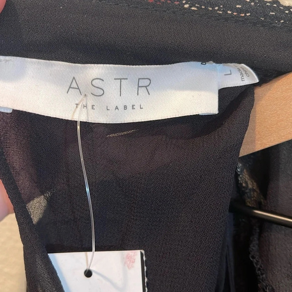 ASTR the Label Womens Floral Print Mini Casual black dress size Large - Picture 4 of 6